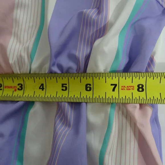 Shein Striped Pastel Sleeveless Ruffle Hem Dress Girls Size 4 Years Purple Pink - Picture 7 of 7